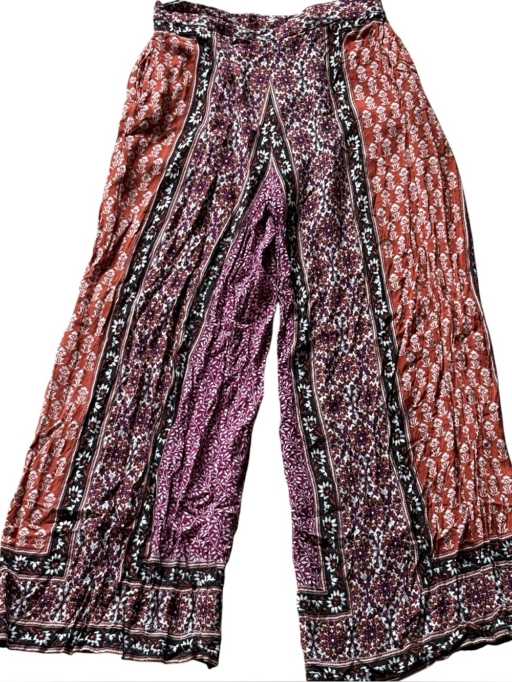 World Market Womens Casual Floral Wide Leg Palazzo Pants Size Small/Medium